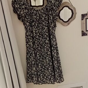 Jonathan Martin Black and White Floral Mini Dress